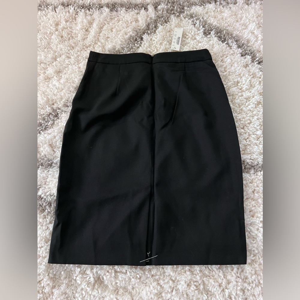 NWT J.Crew Super 120's Solid Black Pencil Skirt Womens size 00 - Picture 7 of 15